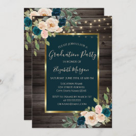 Rose Blume Lights, Dunkle Holzschwerkraft Party Einladung