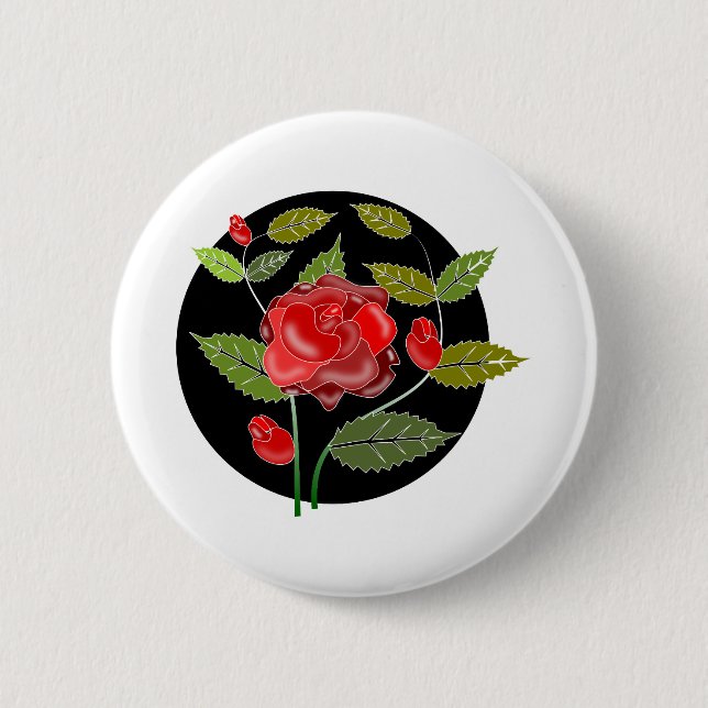 Rose Blume Natur Romance Thorns Button (Vorderseite)