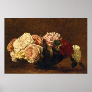 Rose Blume noch immer Lebensgemälde Poster