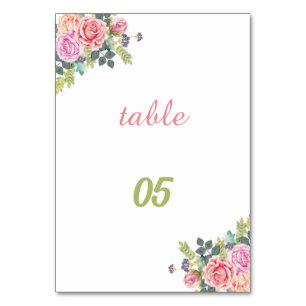 Rose Blume Personalisiert Hochzeit Tischnummer