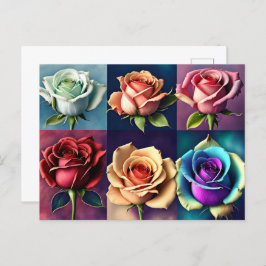 Rose, Blume, Postübergänge Postkarte
