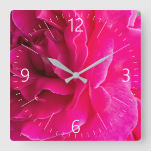Rose Blume Quadratische Wanduhr