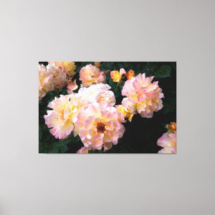 Rose Blume, rosa Gelbe Rosen Leinwanddruck