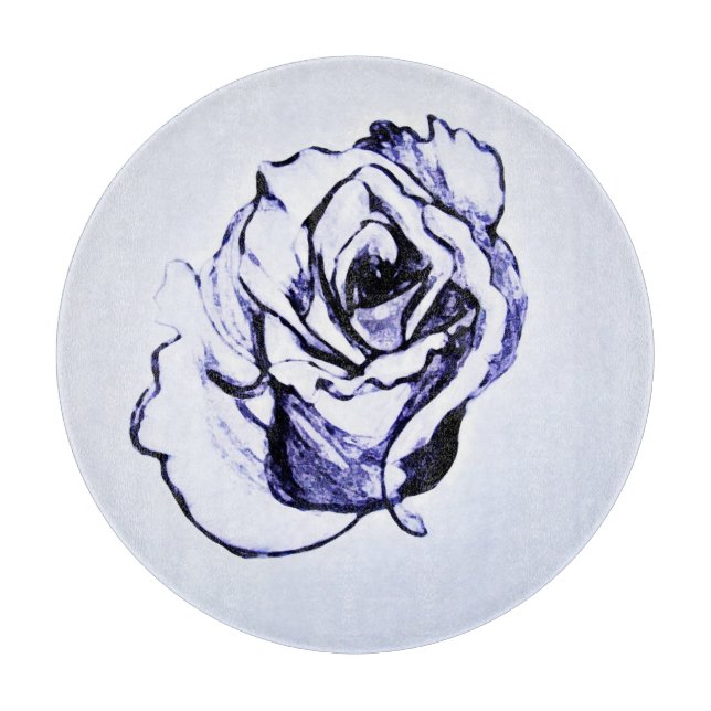 Rose Blume Schneidebrett (Vorderseite)