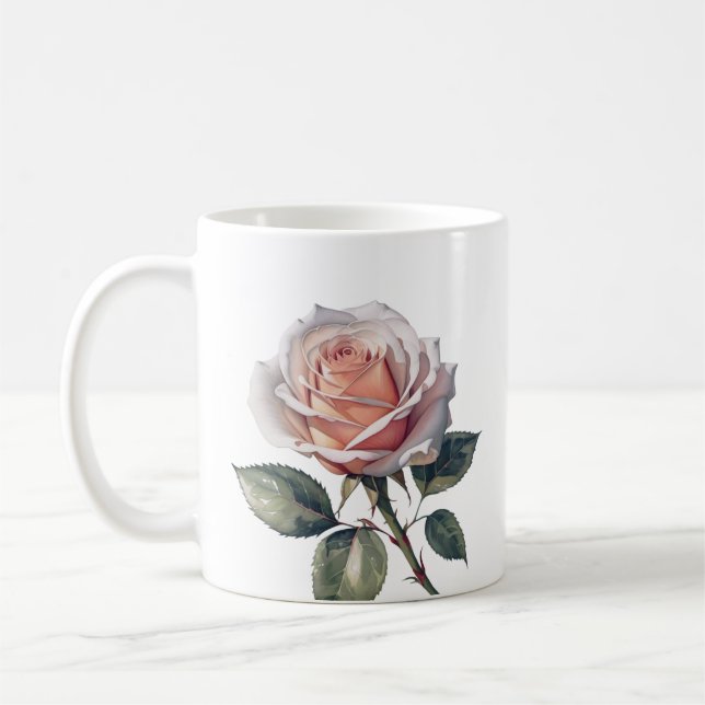 Rose Blume Totbeutel Kaffeetasse (Links)