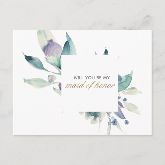 Rose Blume Trauzeugin Einladungspostkarte (Vorderseite)