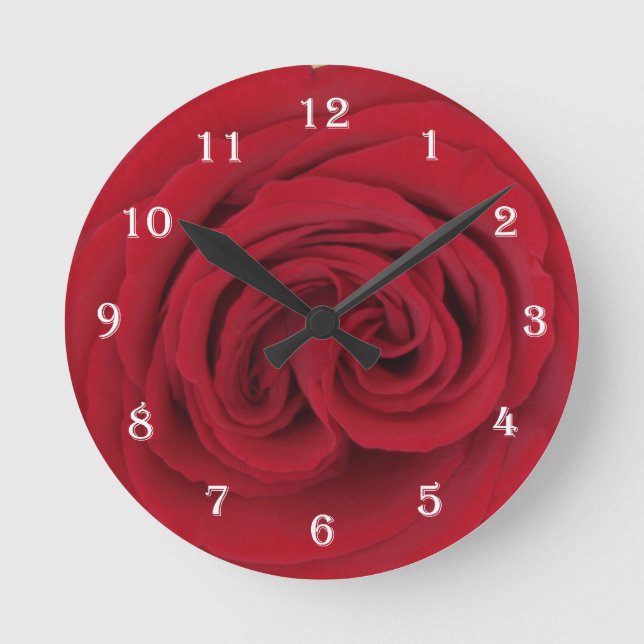 Rose Blume Uhr — Rote Rose (Vorderseite)