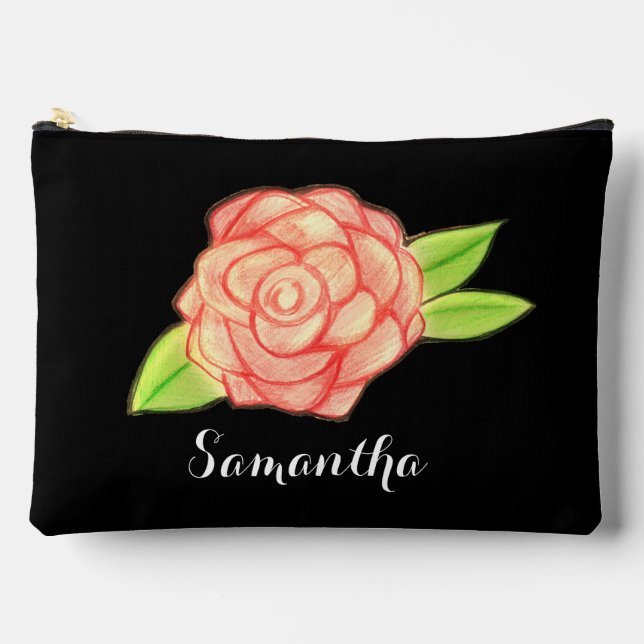 Rose Blume Zubehörtasche (Vorderseite)