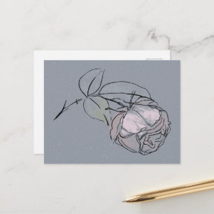 Rose Blumen Doodle Postkarte