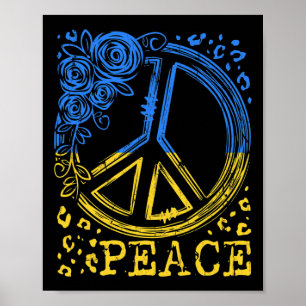 Rose-Blumen-Frieden-Ukraine-Vintage-Flag-Shirt-Ukr Poster