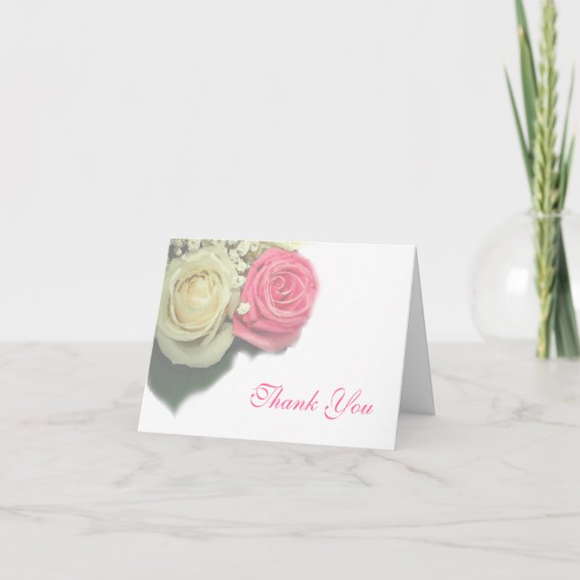 Rose, Blumen, Hochzeit, Dankeschön-Karte, Vorlage (Vorderseite)