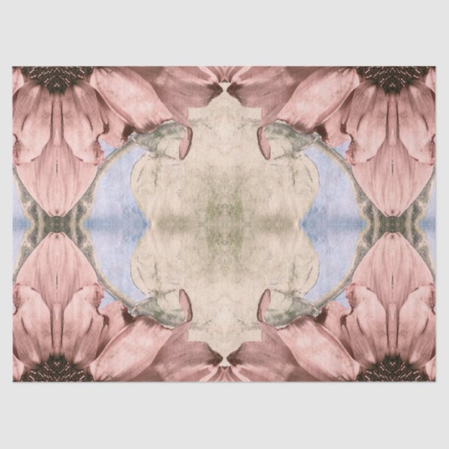 Rose Blumen Rosa Wasserfarben Seidenpapier (Vorderseite)