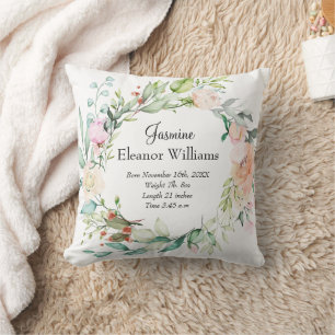 Rose Blumengarland Baby Geburtsstunde Kissen