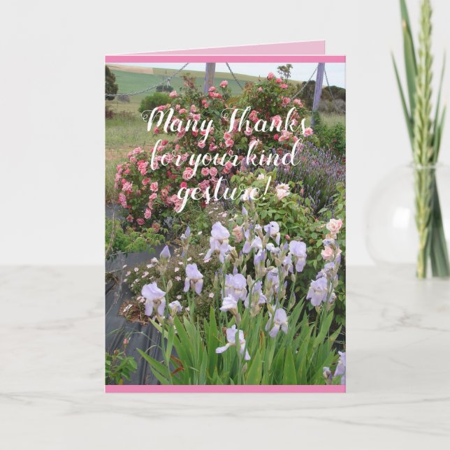 Rose Blumengarten Blumengarten Vielen Dank Karte (Vorderseite)