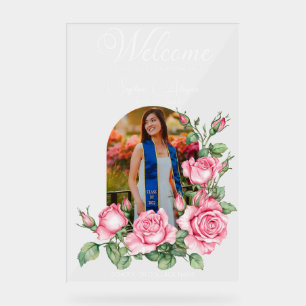 Rose Blumengarten Foto Abschluss Empfang Acrylschild