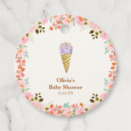 Rose Blumengarten Scoop Ice Cream Baby Dusche Geschenkanhänger