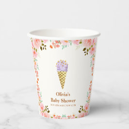 Rose Blumengarten Scoop Ice Cream Baby Dusche Pappbecher
