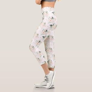 Rose Blumengartenmuster Capri Leggings