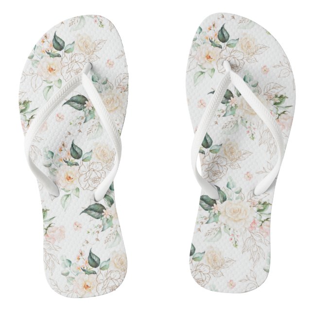 Rose Blumengartenmuster Flip Flops (Fußbett)