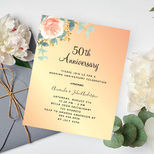 Rose Blumenladen 50. Hochzeitstag Einladung