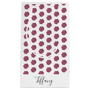 Rose Blumenmuster Personalisiert Kleine Geschenktüte