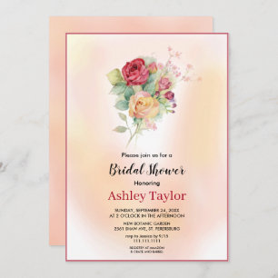 Rose Blumenstrauß im Aquarium Brautparty Einladung