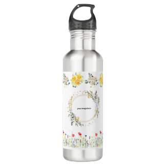 Rose Blumenstrauß personalisiertes Wasser Flasche Edelstahlflasche