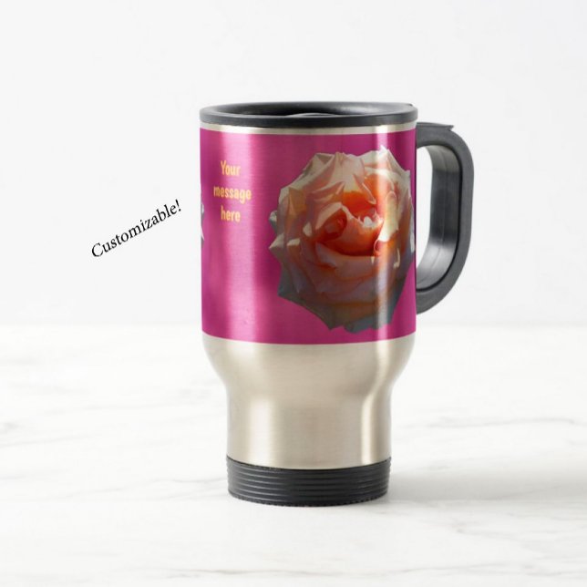 Rose Blush Anpassbar Reisebecher (Von Creator hochgeladen)