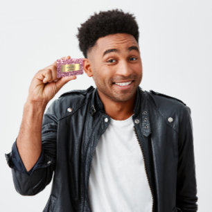 Rose Blush Gold Frame Glitzer QR Code Schönheit Ro Visitenkarte