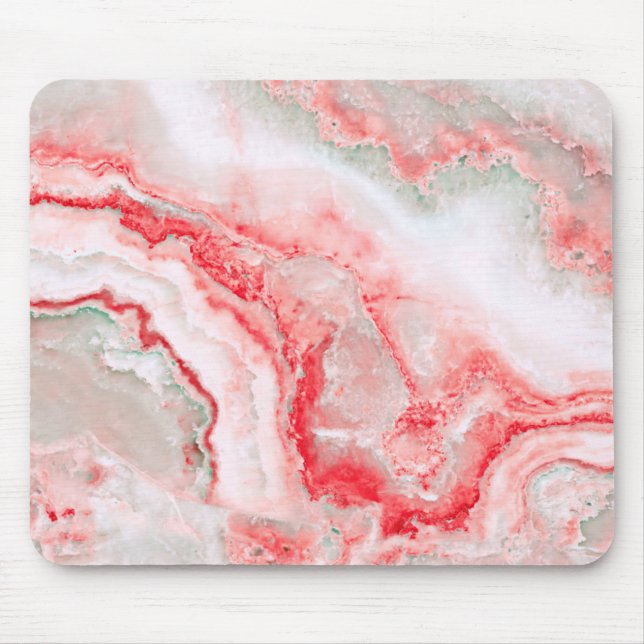 Rose Blush Luxus Edelstein Marmor Mousepad (Vorne)