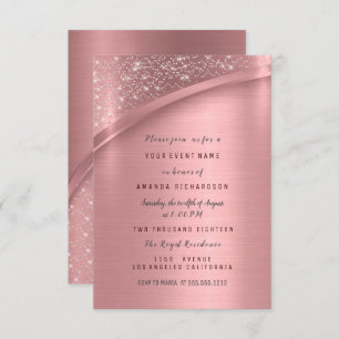 Rose Blush Metallic Glitzer Bridal Sweet 16. Einladung