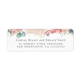 Rose Blush Peach Floral Label