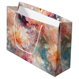 Rose Blush Peach Orange Bloral Große Geschenktüte
