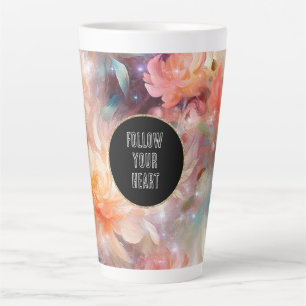 Rose Blush Peach Orange Bloral Milchtasse