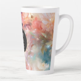 Rose Blush Peach Orange Bloral Milchtasse
