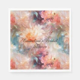 Rose Blush Peach Orange Bloral Serviette