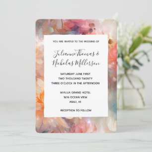 Rose Blush Peach Orange Blumenzehen Einladung
