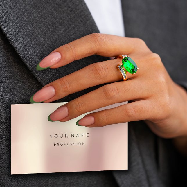 Rose Blush Pearly Abstrakt Minimal Seidenmetall Visitenkarte (Rose Blush Pearly Abstract Minimal Silk Metal Business Card)