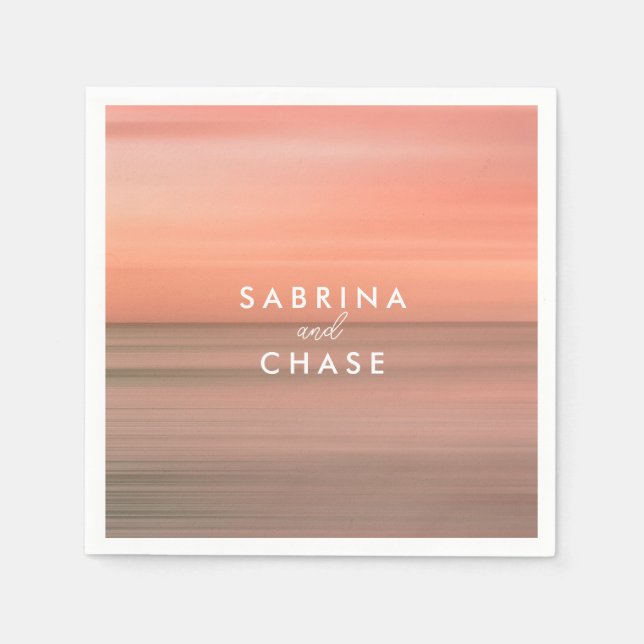 Rose Blush Personalisiert Hochzeit Napkins Serviette (Vorderseite)