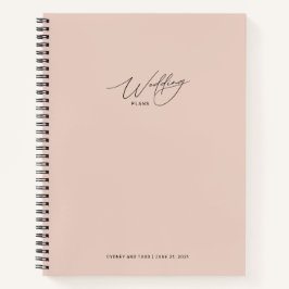 Rose Blush Pink Hochzeitspläne Notebook Notizbuch
