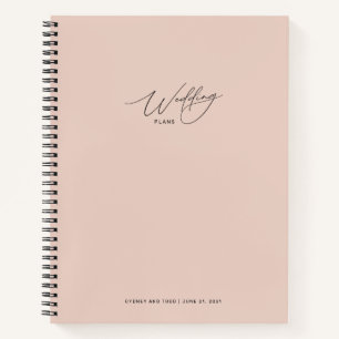 Rose Blush Pink Hochzeitspläne Notebook Notizbuch