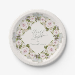 Rose Blush Sage Sukkulente Grünpflanzen Brautparty Pappteller