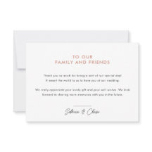 Rose Blush Simple Wedding Dankeschön Karte