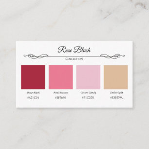 Rose Blush Wedding Colour Swatch Card Begleitkarte