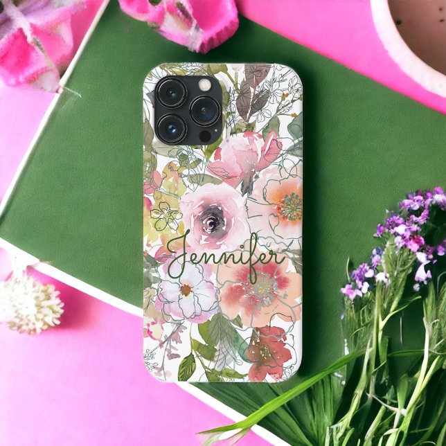 Rose Blütenfarbe Rosa Pfirsichfarben Individuelle  Case-Mate iPhone Hülle (Von Creator hochgeladen)