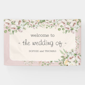 Rose Blütenfarbene Hochzeit Banner