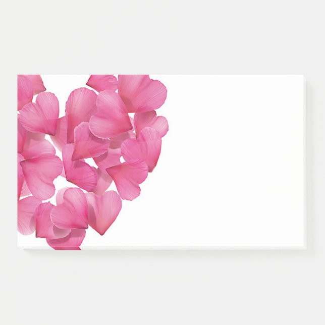 Rose Blütenherzen Kaskade Post-it-Notizblock Post-it Klebezettel (Vorderseite)