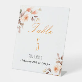 Rose Blütenrosa Brautparty Sockelschild