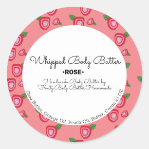 Rose Body Butter Bad-Branding-Verpackung Runder Aufkleber