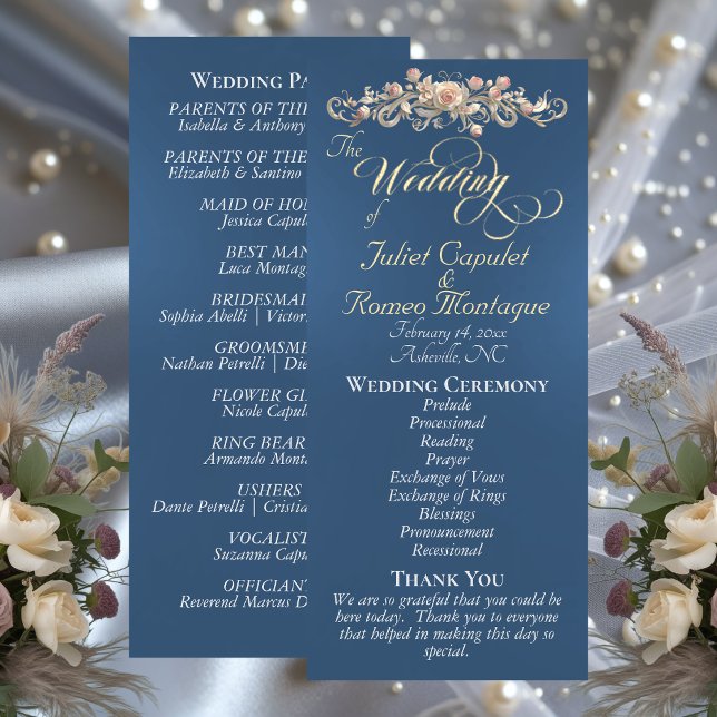 Rose Bogen - Blaue Hochzeit Programm (Von Creator hochgeladen)